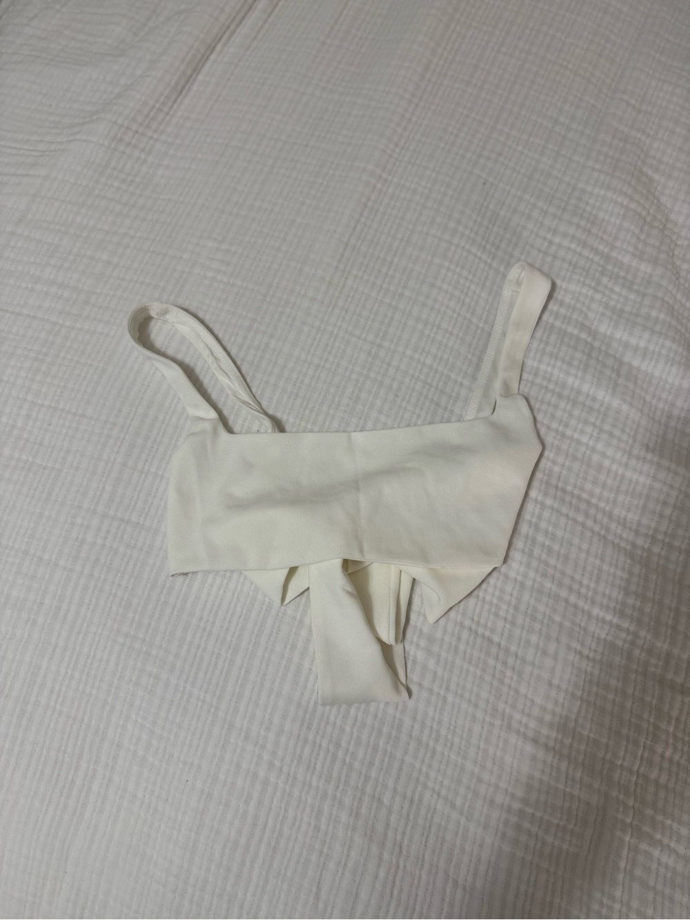 Lucy in the Sky Cream Tie-Front Cropped Tank
